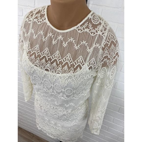 MNG Casual cream white lace dress - Picture 4 of 9